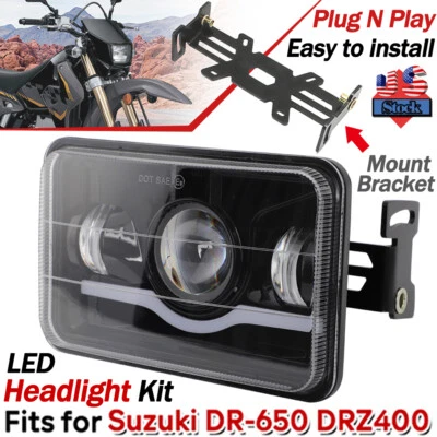 Kit de faros LED para Suzuki DR 650 y DRZ-400 4X6 LED PLUG AND PLAY Foto 1 de 4