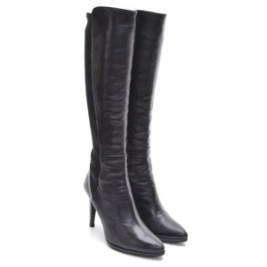 Damas Stuart Weitzman 5050 Alto Sobre la Rodilla Tacón Bota 8 M Negro Cuero Zapatos - Imagen 1 de 10