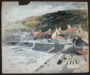 Paul H. Ellis (fl. 1882-1908) Watercolour coastal landscape, Staithes, Yorkshire - Picture 1 of 6