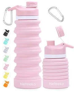 Collapsible Water Bottle, 26oz Silicone Foldable Water Bottles Leakproof BPA ... - Picture 1 of 6