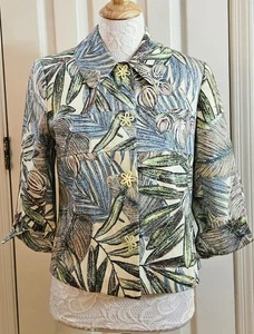 Harve Benard Collection Jacke Damen 6 Blumen Tropical Print Blumenknöpfe - Bild 1 von 8