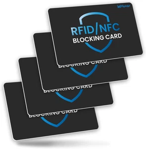 Whonor RFID Blocco Carta Confezione da 4, Protezione Carte di Credito di Debito, Antifurto Con... - Foto 1 di 12
