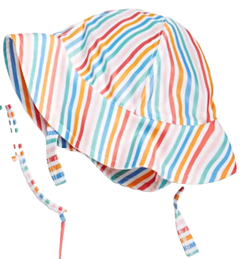 Sombrero de natación a rayas First Impressions bebé niña - blanco brillante multi - 3-6 meses Foto 1 de 1