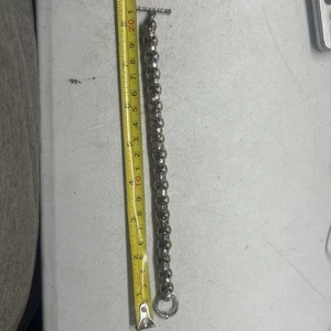 Silpada Sterling Silver Hammered Modernist Rolo Link Toggle Bracelet B1610 8.25" - Picture 1 of 3