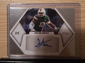2023 Sage Silver Auto #A-JH Jahfari Harvey Autógrafo Miami Fútbol - Imagen 1 de 2