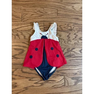 Girls Size 5 Ladybug Ruffle Swimsuit EUC - Picture 1 of 2