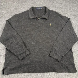 Polo Ralph Lauren Mens Estate Rib Quarter Zip Pullover Sweater Size 2XL Gray - Picture 1 of 6