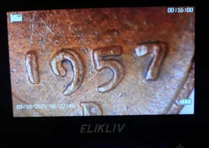 1957 D Lincoln Wheat Cent With Strong Doubling On Date Poor Mans DDO - Picture 1 of 5