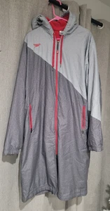 Speedo Color Block Parka Herren Large grau & rot Fleece gefüttert Kapuze 7201606 Schwimmen - Bild 1 von 11