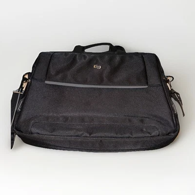 Solo Messenger Laptop Bag Expandable Black Shoulder Strap Brief Case 17x15 - Image 1 of 4
