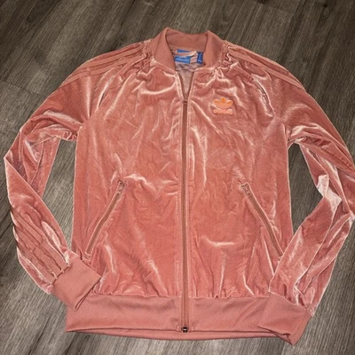 Adidas Originals Women's VELVET VIBES SST TRACK JACKET RAWPINK Supergirl Luxe S - Image 1 of 4