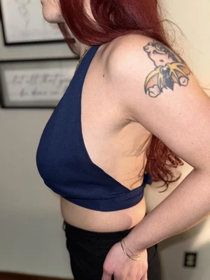 Vintage Sweet Adeline Halter Top Blue Union Made USA 70s Retro Disco Medium - Image 1 of 4