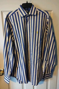 Polo Ralph Lauren Herren 16 L REGENT klassische Passform gestreift blau lang SLV Anzughemd  - Bild 1 von 5