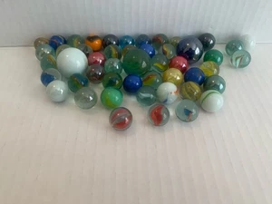 Bag Of 50 Vintage Marbles Mixed Lot Bundle Used Bruised Dented Scratched As-Is - Picture 1 of 8