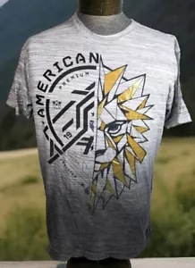 Camiseta American Fighter Para Hombres XL Doble Cara Estampado Gráfico Gris Brezo Overdye - Imagen 1 de 10