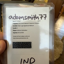 2023 National Treasures Collegiate Anthony Richardson Team Logo Auto 1/1 