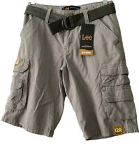 Boys Lee Size 12 R Cargo Shorts Wyoming Belted Loose fit Quartz 130273 NWT
