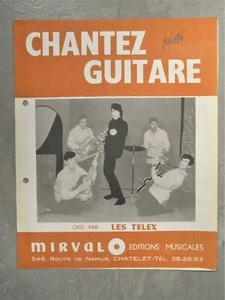 RARE vintage 1960 Beat/Surf sheet music LES TELEX Chantez Guitare -Unknown band? - Picture 1 of 3