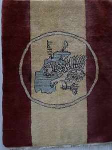 VINTAGE AFGHANISTAN WAR RUG " War Against Terror" FALL of KABUL flag rug - Picture 1 of 1
