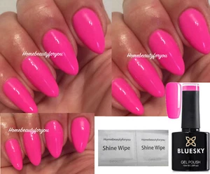BLUESKY GEL NAIL POLISH NEON PINK BRIGHT PINK CANDY NEON 27 UV LED SOAK OFF - Picture 1 of 2