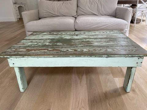 Rachel Ashwell Shabby Chic Couture Chippy Green Vintage Coffee Table Cover
