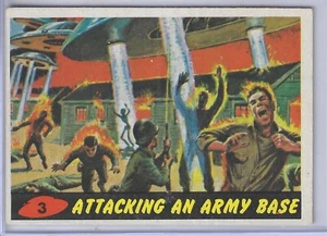 1962 Mars Attacks 3 Attacking an Army Base RAW Bubbles / Topps STC - Picture 1 of 2