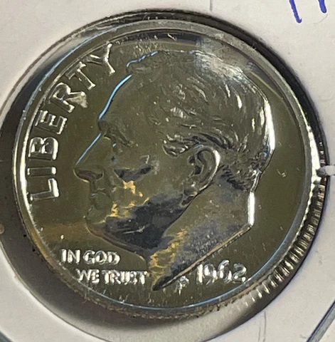 1962 Roosevelt Dime Gem Proof - 90% Silver - P12-22 Cover