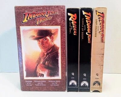 Indiana Jones Trilogy VHS, Raiders of the Lost Ark, Temple of Doom, Last Crusade - Image 1 of 4