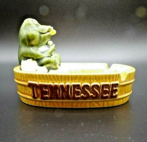 TENNESSEE Frog ASHTRAY Circus Circus / Scotty FROG in Bubble Bath Cigarette VTG - Picture 1 of 12