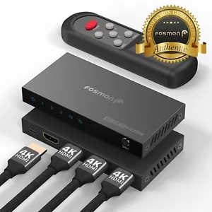 HDMI 3 In 1 Out 3x1 Port 4K UHD HDR Auto Scaling Selector Switch Adapter Hub Box - Picture 1 of 6