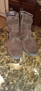 Anne Klein suede Brown Buckle Booties Size 8 - Picture 1 of 7