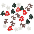  100 Pcs Christmas Tree Wooden Hangings Xmas Home Adorns Chip Decoration Chips