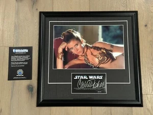 Fotografía autografiada de la princesa Leia de Carrie Fisher de Star Wars enmarcada #3/100 con certificado de autenticidad - Imagen 1 de 7