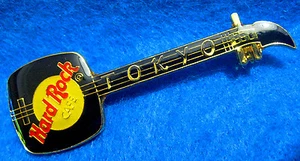 TOKYO *CLEAR ENAMEL* BLACK JAPANESE ORIENTAL SAMISEN GUITAR Hard Rock Cafe PIN - Picture 1 of 1