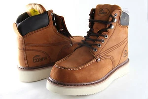 Hombres Botas de Trabajo Cobra C11M Marrón Cuero Genuino Goodyear Welt Construcción Nueva - Imagen 1 de 5