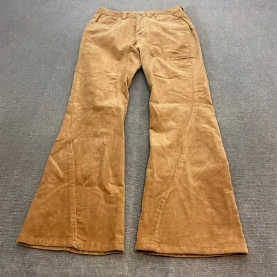 Pantalones Athleta Mujer 6 Marrón Elástico 5 Bolsillos Diseño Y2K Acampanado Mini Pana Foto 1 de 4