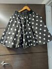 Ladies black spot skirt, ideal for 80s themed fancy dress party, NEW,S/M