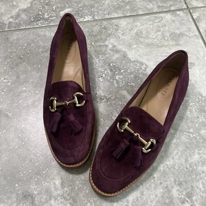 Talbots Cassidy Sherpa Gamuza Cuero Taco Grueso Mocasín Borlas Borgoña 8.5 M - Imagen 1 de 14