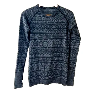 Lululemon  Heathered Black Resless Long Sleeve Pullover Aztec Print sz 6 - Picture 1 of 10