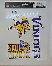Minnesota Vikings Multi Use Fan 3 Pack Decal Set NFL Sticker Emblem Car