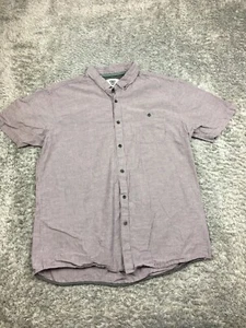 Vissla Button Up Shirt Mens Size XL Purple Short Sleeve Striped - Picture 1 of 11