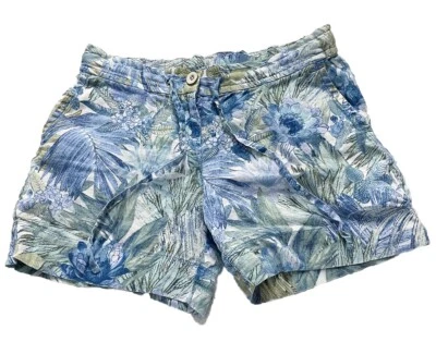 Pantalones Cortos Tommy Bahama 100% Lino Para Mujer XXS Tropical Floral Azul Foto 1 de 4