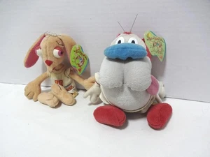2 STÜCK NICKELODEON DAKIN 1992 REN & STIMPY PLÜSCH ACTIONFIGUREN PUPPEN 8 ZOLL - Bild 1 von 10