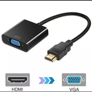 Adaptateur HDMI vers VGA Mâle HD 1080p Convertisseur Audio Vidéo Câble Ordinateur Portable PC - Photo 1/11