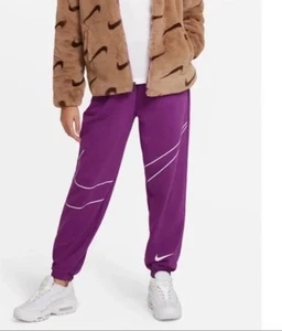 Nike Sportswear Girls SZ L Oversized Pants Very Berry Drawstring 27” Inseam - Picture 1 of 6