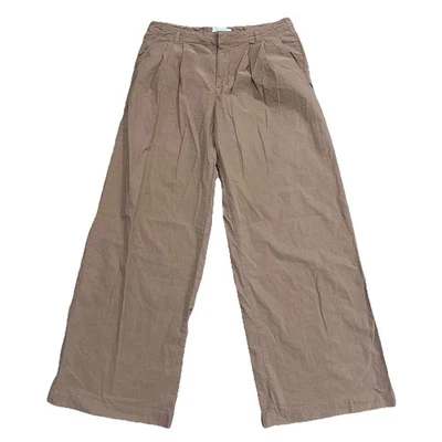 Maeve Anthropologie Beige High Rise Pleated Wide Leg Pants Size 10 - Image 1 of 4