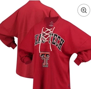 Camiseta para mujer roja Texas Tech roja Raiders con cordones Spirit manga larga talla XXL - Imagen 1 de 5