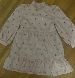 JANIE AND JACK Mädchen rosa Hundekleid Langarm Größe: 12 gebraucht, in einwandfreiem Zustand - Bild 1 von 4