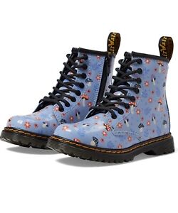 Dr Marten 1460 Bloom Women Casual Boot Blue Floral Mushroom Shoe NEW Size 6
