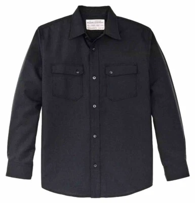 Filson Worsted Wool Guide Shirt 20263530 Blue Graphite Dark Navy Button Up CC - Image 1 of 4